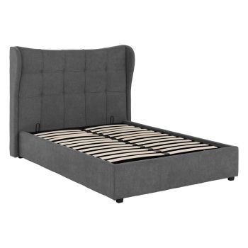 Verona 4 Feet 6 Inches Ottoman Bed Frame - L211 x W160 x H134 cm - Grey Fabric