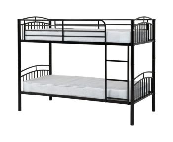 Ventura 3 Feet Bunk Bed - L101 x W201 x H154 cm - Black