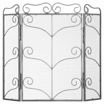 Heavy Large Antique Fire Screen - Metal/Steel - L2 x W85 x H75 cm - Silver