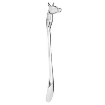 Nickel Horse Head Detail Shoe Horn - Metal - L5 x W10 x H53 cm - Silver