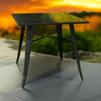 Garden Bar Table - Metal - L80 x W50 x H76 cm - Black