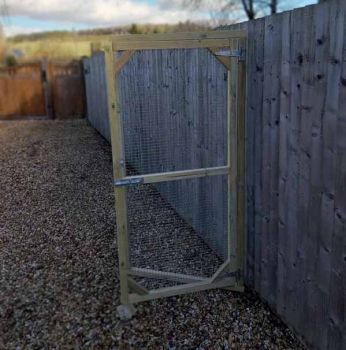 Pressure treated timber framed Aviary DOOR panel - Half Timber clad and Half Wire with 6' x 3' - with Heavy duty galvanised wire mesh 3/4" X 3/4" - 16 gauge