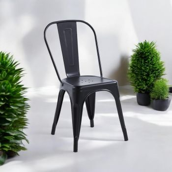 Dining Chair - Metal - L44 x W47 x H85 cm - Black