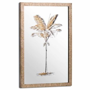 Metallic Mirrored Brass Palm Wall Art - decorative - L3 x W40 x H60 cm