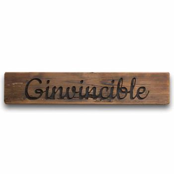 Ginvincible Rustic Wooden Message Plaque - Wood - L3 x W65 x H13 cm - Brown