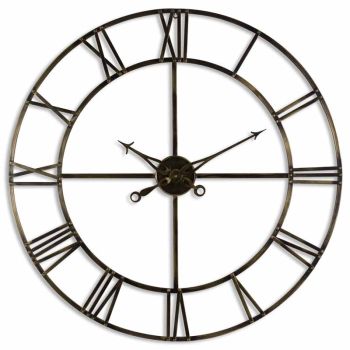 Large Skeleton Clock - Metal - L5 x W100 x H100 cm - Antique Brass
