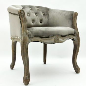 Natural FR Louis Chair - Velvet - L61 x W61 x H71 cm - Taupe