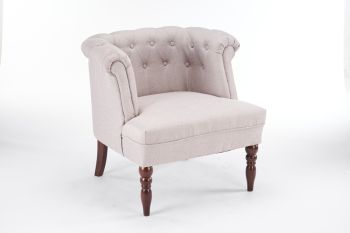 Armchair - Linen - L77 x W77 x H77 cm - Cream