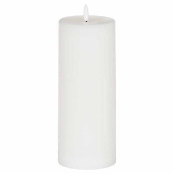 Luxe Collection Natural Glow 3.5x9 LED Candle - Plastic/Wax - L9 x W9 x H23 cm - White