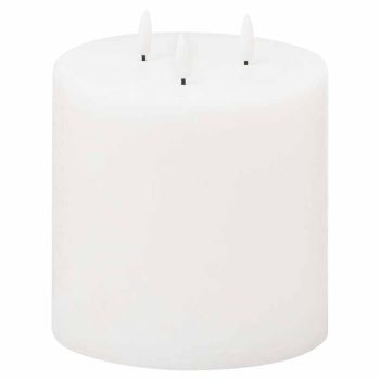 Luxe Collection Natural Glow 6x6 LED Candle - Plastic/Wax - L15 x W15 x H15 cm - White
