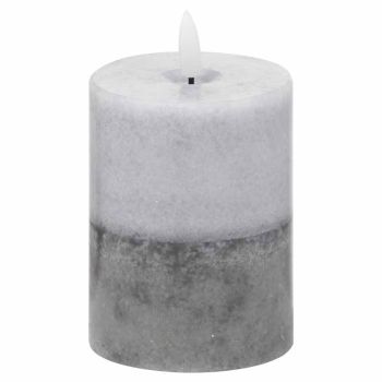 Luxe Collection Natural Glow 3x4 Dipped LED Candle - Plastic/Wax - L7 x W7 x H10 cm - Grey
