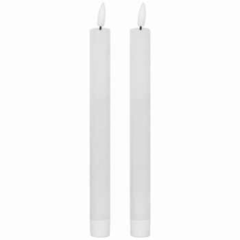 Luxe Collection Natural Glow Set of 2 LED Dinner Candles - Plastic/Wax - L2 x W2 x H25 cm - White