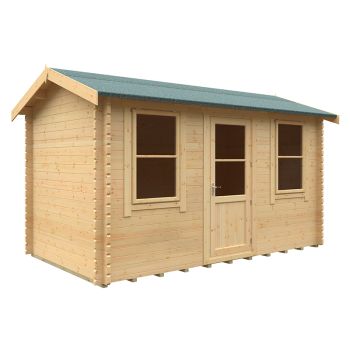 14x8w The Skipton Plus 44mm Cabin - L415 x W235 x H262.3 cm - Solid Wood/Softwood/Pine - Natural