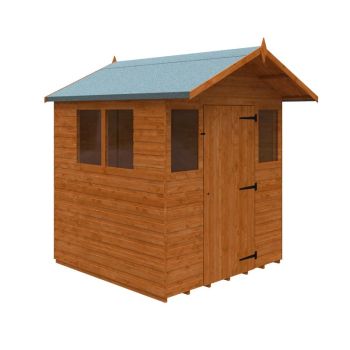 6 x 6 Feet Cabin 12mm Shed - Solid Wood/Softwood/Pine - L175 x W175 x H229.7 cm - Burnt Orange