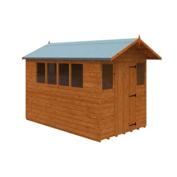 10x6 Cabin 12mm Shed - L295 x W175 x H229.7 cm - Solid Wood/Softwood/Pine - Burnt Orange
