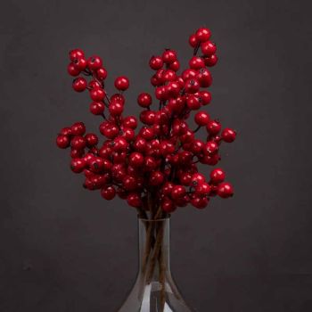 Mini Festive Berry Pick Artificial Plant - Plastic - L3 x W9 x H34 cm