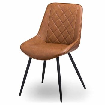 Oslo Tan Dining Chair - Stylish furniture - L60 x W48 x H82 cm