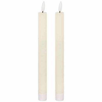 Luxe Collection Natural Glow S/ 2 Ivory LED Dinner Candles - L2 x W2 x H25 cm
