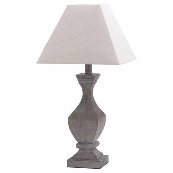 Incia Fluted Wooden Table Lamp - Fabric/Wood - L12 x W12 x H53 cm - Brown