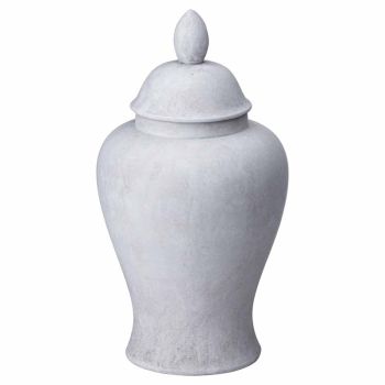 Darcy Large Ginger Jar - Ceramic - L16 x W16 x H32 cm - Stone