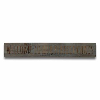 Perfect Chaos Grey Wash Message Plaque - Wood - L2 x W100 x H16 cm - Brown