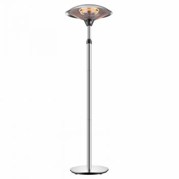 Tepro Milbury 2Kw Adjustable Output Electric Patio Heater - Stainless Steel/Plastic - L60.5 x W60.5 x H210 cm - Silver