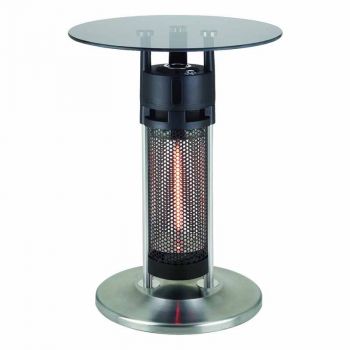 Tepro Monterey - 1.2Kw Table Bar Heater for The Patio - Steel/Plastic/Glass - L50 x W50 x H65 cm - Black