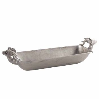 Farrah Collection Silver Large Deer Display Tray - L20 x W69 x H16 cm