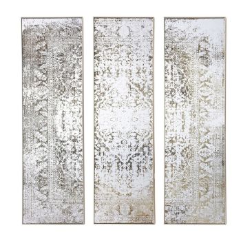 Antiqued Etched Trio of Wall Mirrors - Glass - L5 x W30 x H100 cm - Bronze