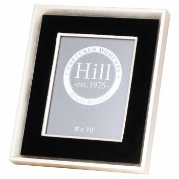 Antiqued Pewter Deep Framed Velvet 8X10 Photo Frame - Metal/Wood - L3 x W30 x H35 cm - Black