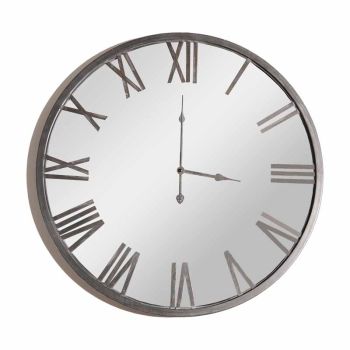 Marston Mirrored Wall Clock - Glass/Metal - L4 x W60 x H60 cm - Silver