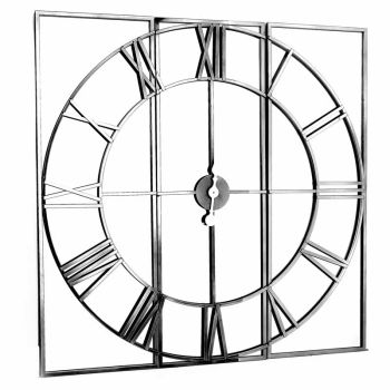 Celina Mirrored Wall Clock - Glass/Metal - L5 x W112 x H112 cm - Silver