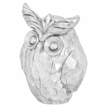 Otis The Large Owl - Ceramic - L11 x W15 x H20 cm - Silver