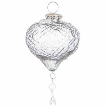 The Noel Collection Smoked Midnight Tear Drop Bauble
