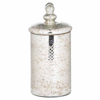 The Lustre Collection Silver Etched Large Trinket Jar