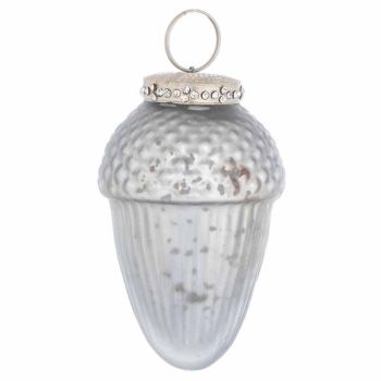 The Noel Collection Mystic Grey Small Acorn Bauble