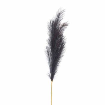 Large Faux Pampas Grass Stem Artificial Plant - Fabric/Plastic - L30 x W30 x H120 cm - Grey