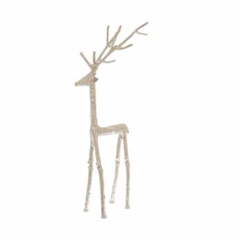 Standing Stag Ornament - Metal - L16 x W30 x H56 cm - Silver