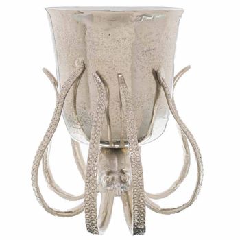 Large Octopus Champagne Bucket -Ice Bucket- Metal - L36 x W36 x H38 cm - Silver