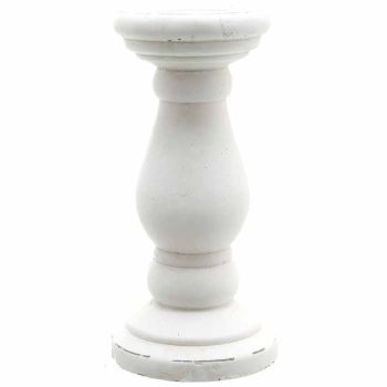 Candle Holder - Ceramic - L14 x W14 x H30 cm - White