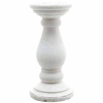 Large Candle Holder - Ceramic - L18 x W18 x H38 cm - Matt White