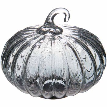 Smoked Midnight Large Pumpkin - Glass - L22 x W22 x H18 cm - Grey