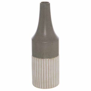 Mason Collection Convex Vase - Ceramic - L13 x W13 x H38 cm - Grey