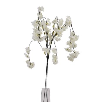 Large Cherry Blossom Stem - Plastic - L6 x W8 x H100 cm - White