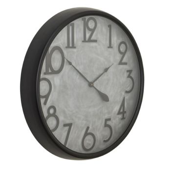 Soho Concrete Effect Large Clock - Glass - L10 x W80 x H80 cm - Black