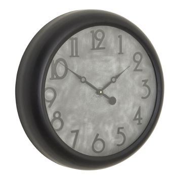 Soho Concrete Effect Clock - Glass - L10 x W50 x H50 cm - Black