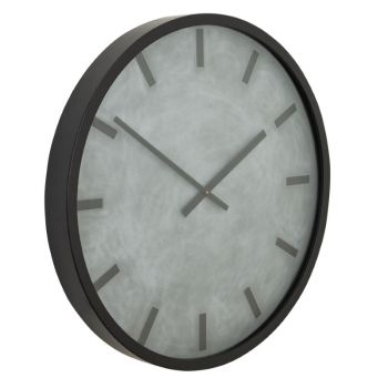 Large Concrete Effect Station Clock - Glass - L8 x W80 x H80 cm - Black