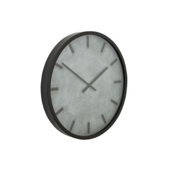 Concrete Effect Station Clock - Glass - L6 x W50 x H50 cm - Black