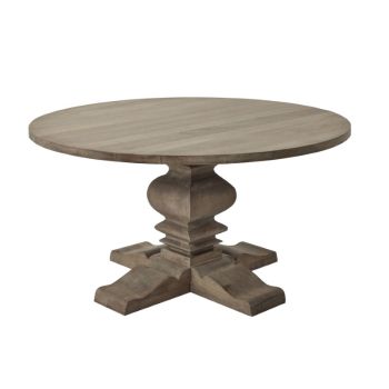 Copgrove Collection Round Pedestal Dining Table - Wood - L150 x W150 x H78 cm - Brown