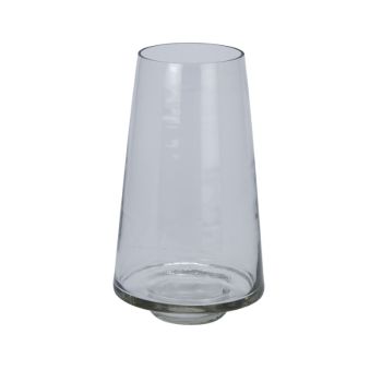 Tapered Vase - Glass - L15 x W15 x H25 cm - Clear